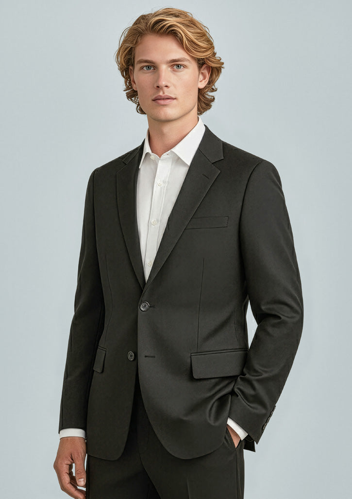 Mens Cool Stretch 2 Button Classic Jacket - Black