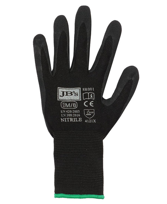JB's BLACK NITRILE BREATHABLE GLOVE (12 PK) - M