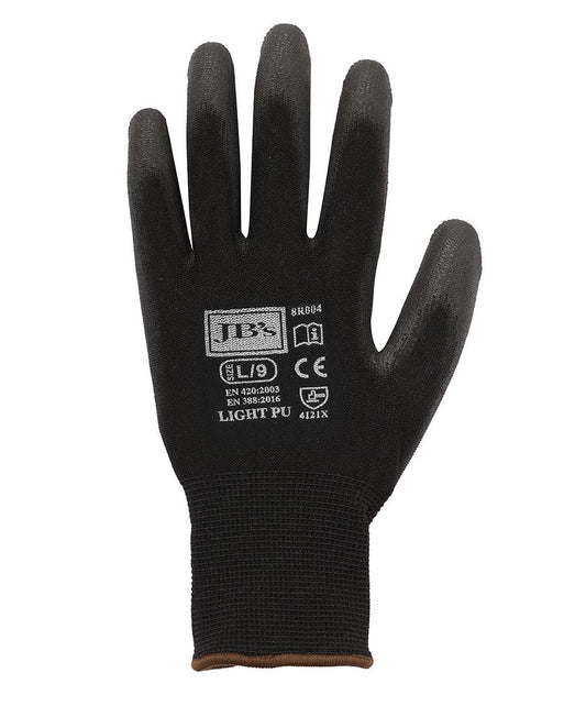 JB's BLACK LIGHT PU BREATHABLE GLOVE (12 PK) - M