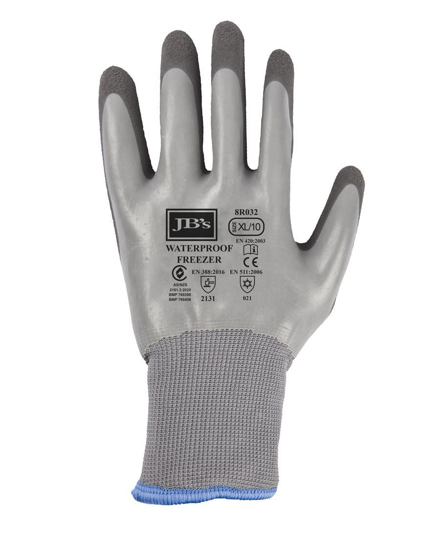 JB's W/PROOF LATEX COAT FREEZER GLOVE 5PK GREY/CHAR-L