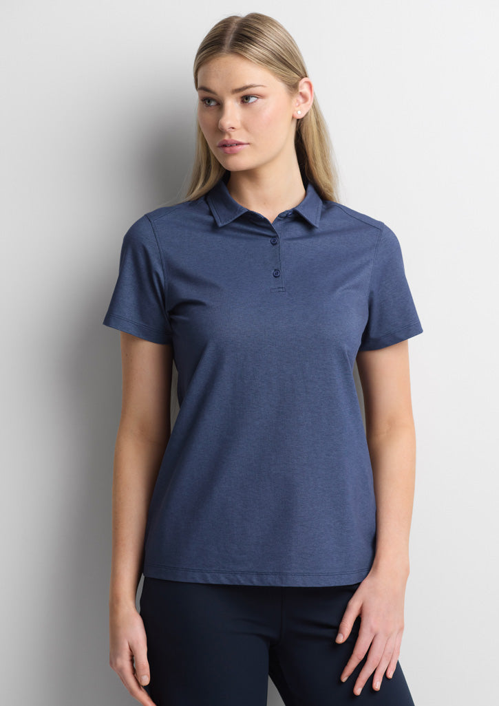 Womens Venture Short Sleeve Polo - back