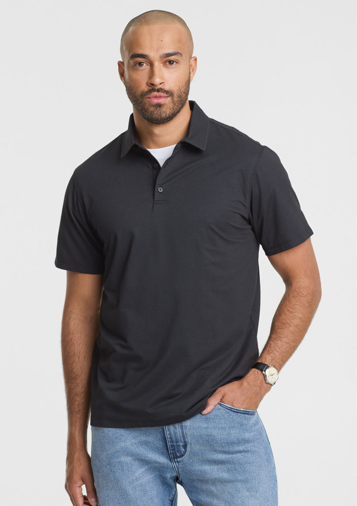 Mens Venture Short Sleeve Polo - Black