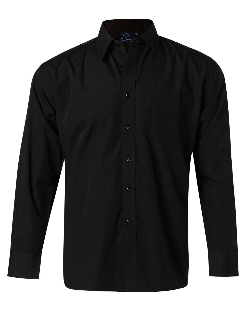 Man's poplin shirt,long sleeve - Black