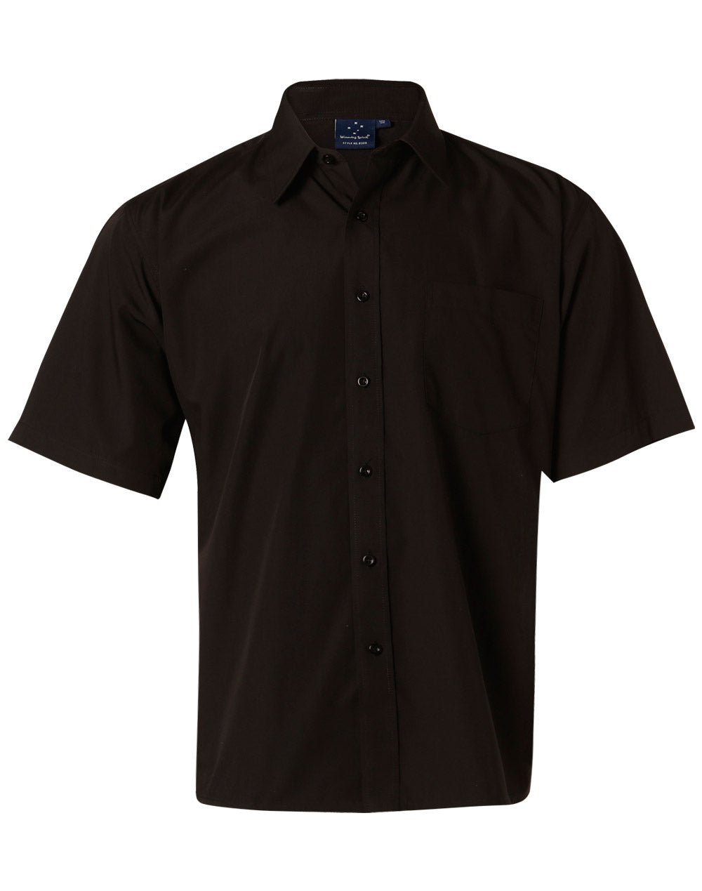 Man's poplin shirt,short sleeve - Black