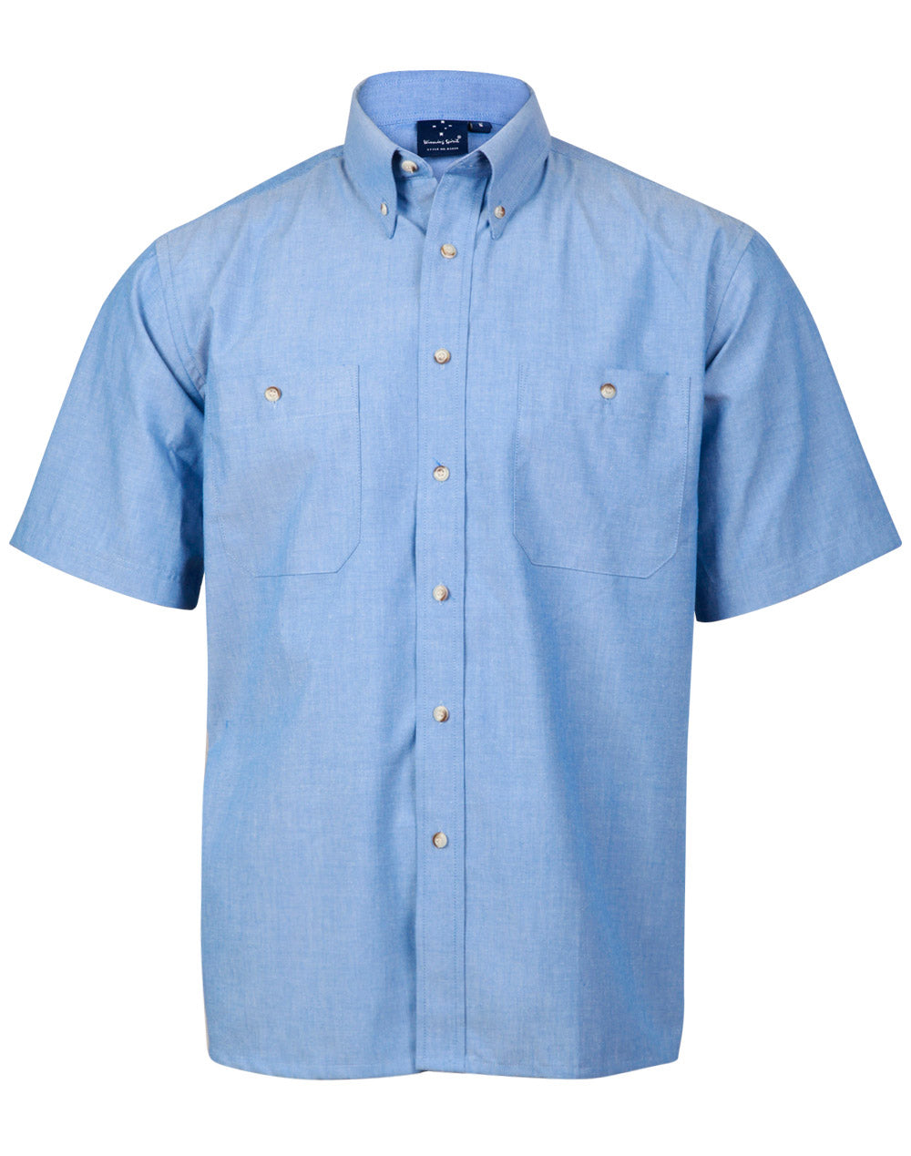 Mens w/f chambray shirt S/S - Chambray