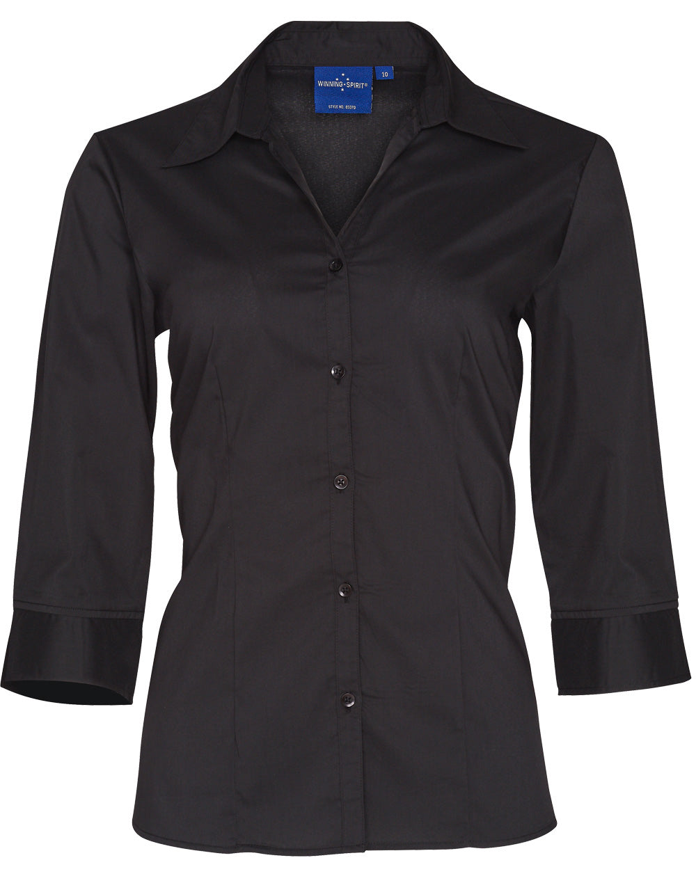 Ladies' 3/4 sleeve teflon shirt - Black