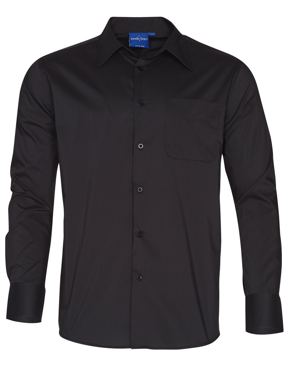 Mens L/S Teflon business shirt - Black