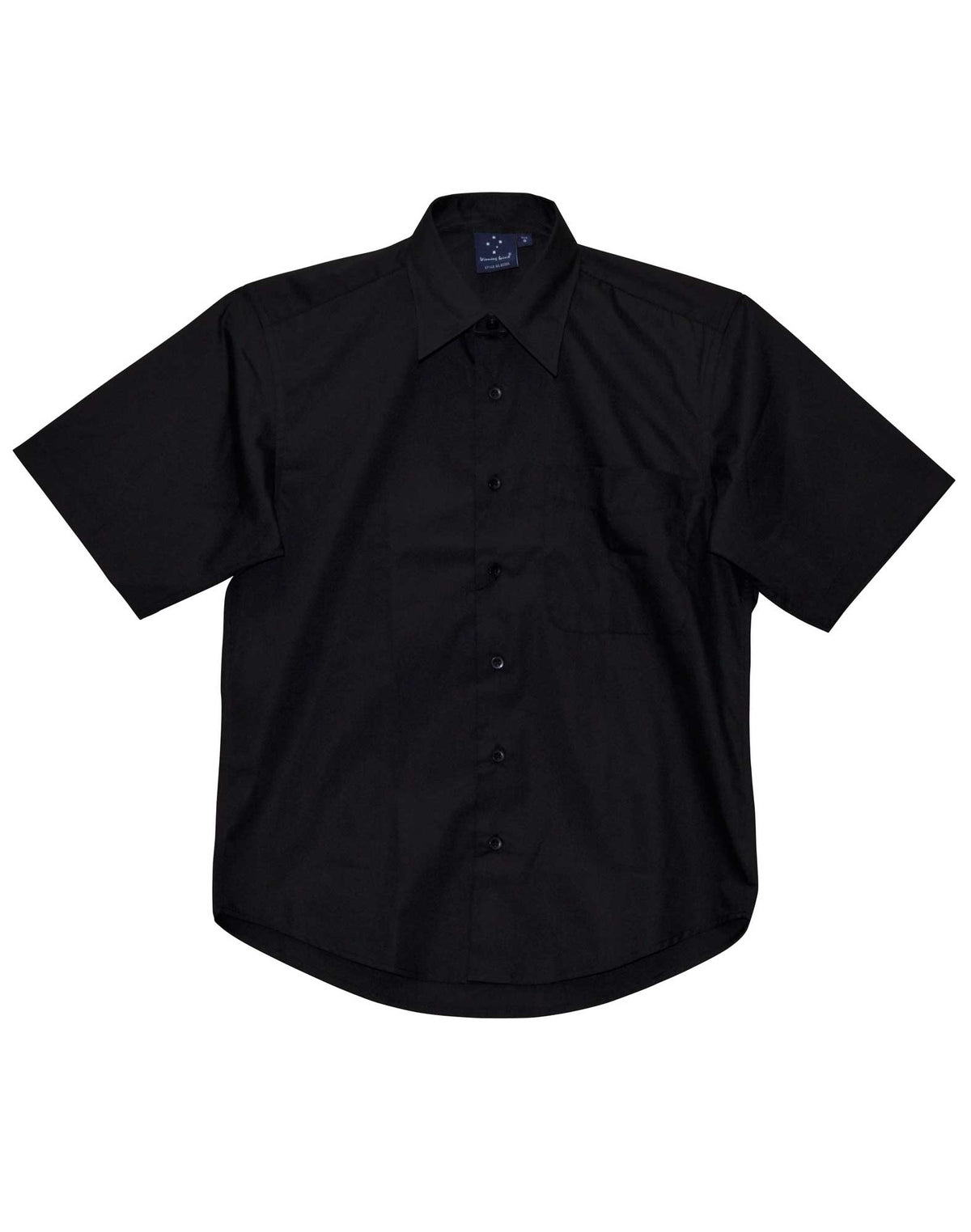 Mens S/S Teflon business shirt - Black