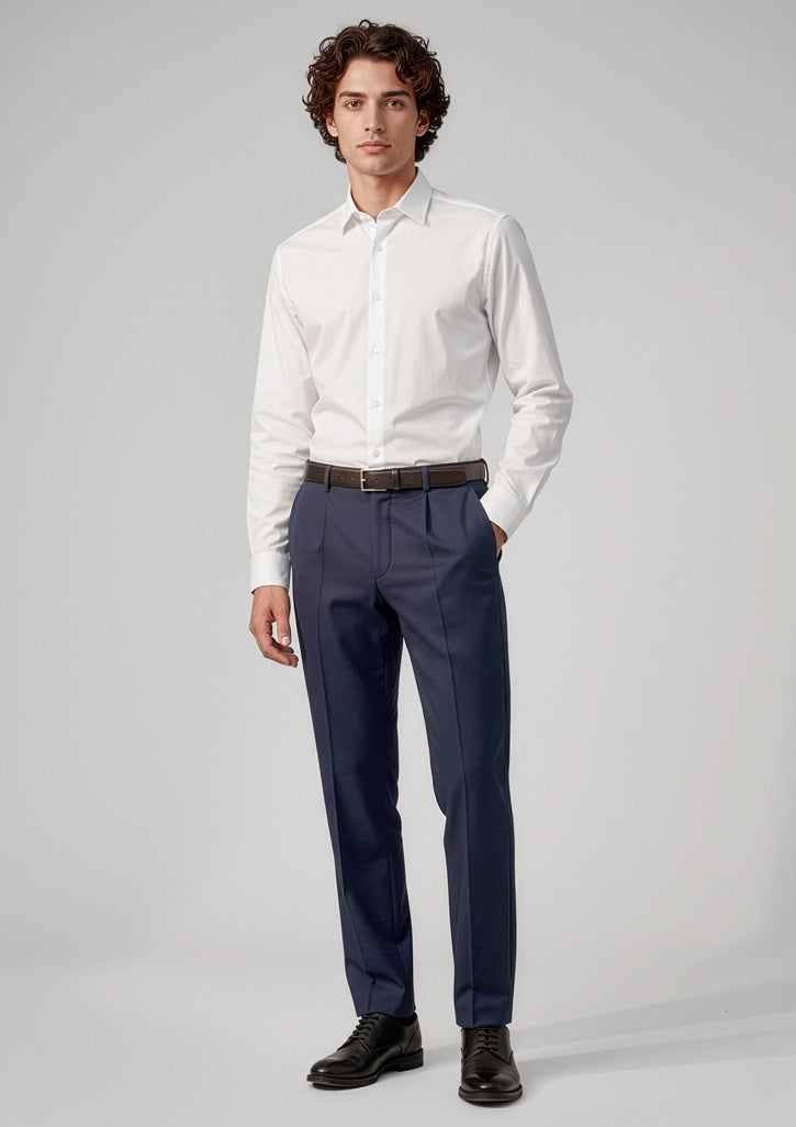 Mens Classic Pleat Pant - Navy