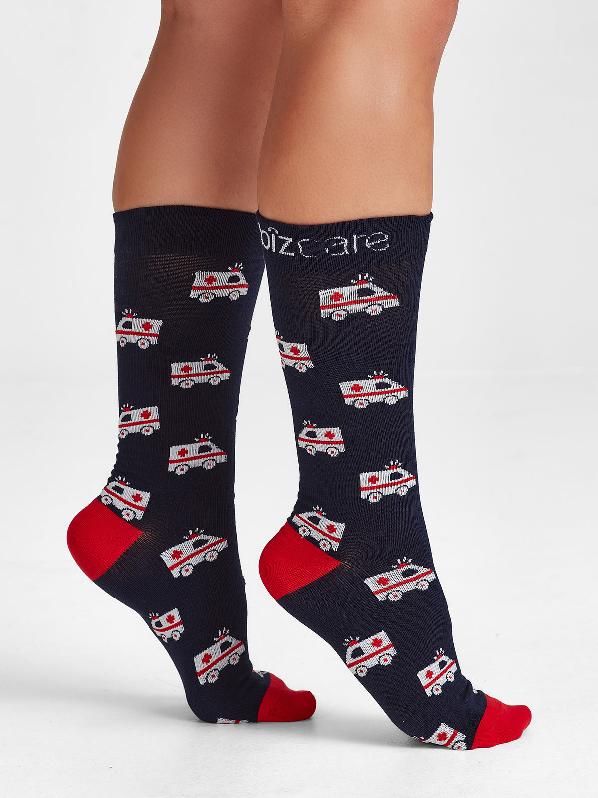 Happy Unisex Feet Comfort Socks - Navy/Red