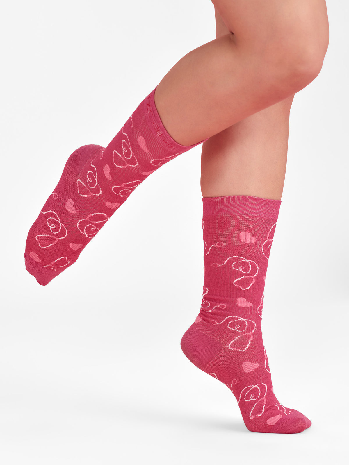 Pink Unisex Happy Feet Comfort Socks - Pink