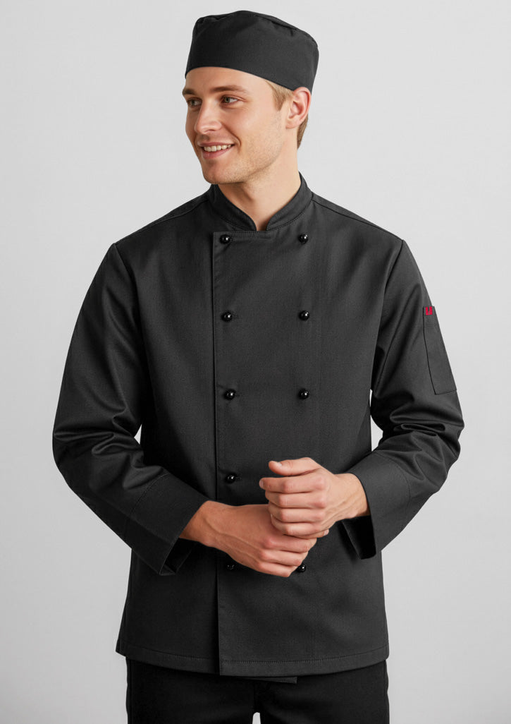 Mens Al Dente Long Sleeve Chef Jacket - Black