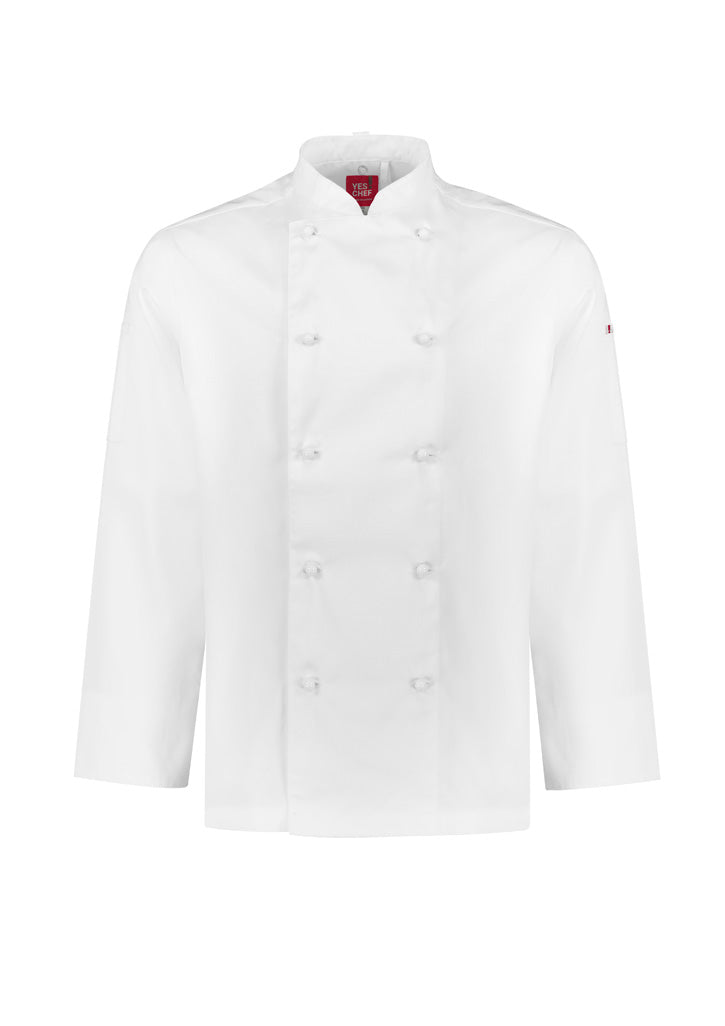 Mens Al Dente Long Sleeve Chef Jacket - White