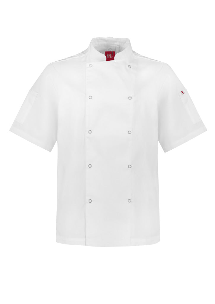 Mens Zest Short Sleeve Chef Jacket - back