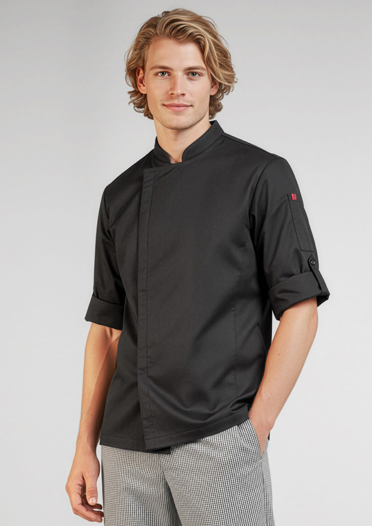 Mens Alfresco Long Sleeve Chef Jacket - Black