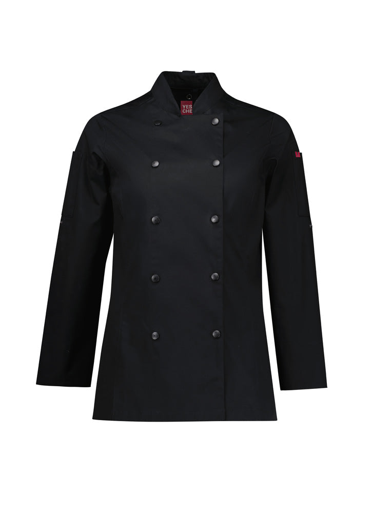 Womens Gusto Long Sleeve Chef Jacket - back