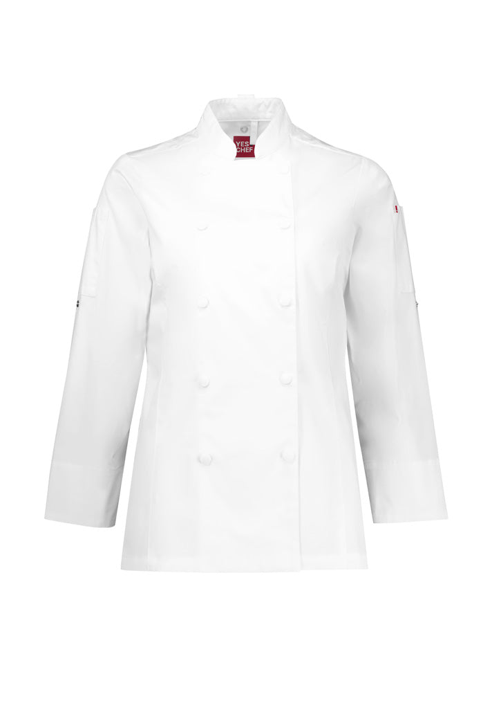 Womens Gusto Long Sleeve Chef Jacket - back