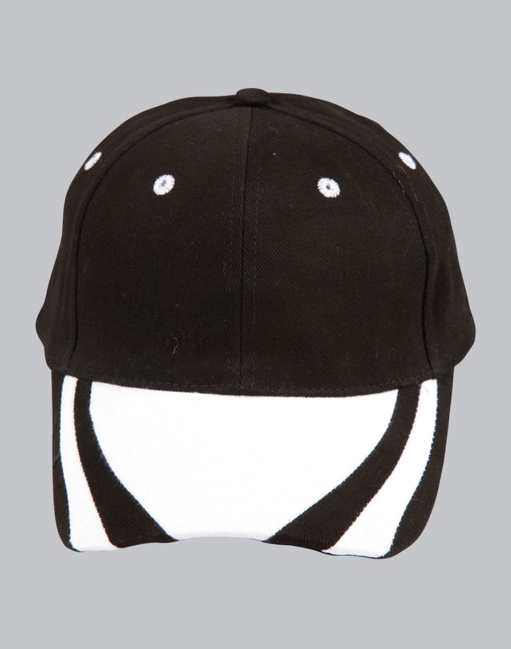 contrast peak structured cap. - Black.White