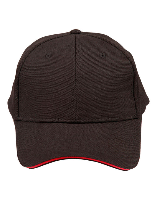 Pique mesh contarst sandwich - Black.Red