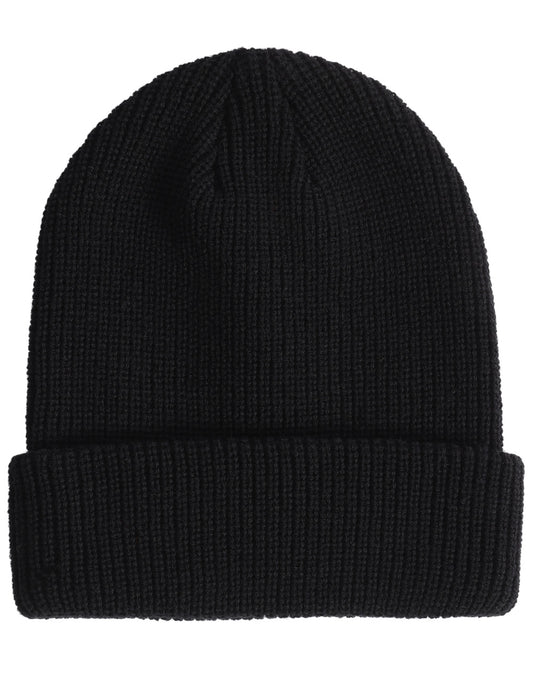 Roll Up Cable Knit Snug Beanie - Black