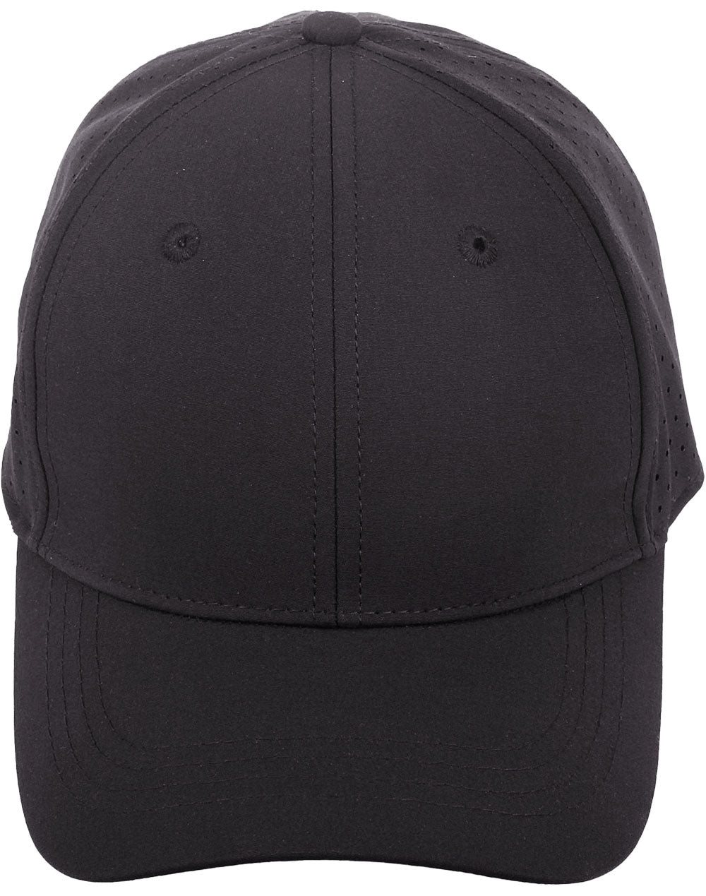 4-Way Stretch Laser Cut Runner's Cap - Black