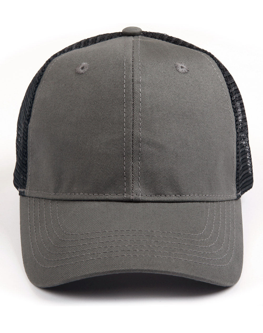 Premium Cotton Twill Trucker Cap - Ash.Black