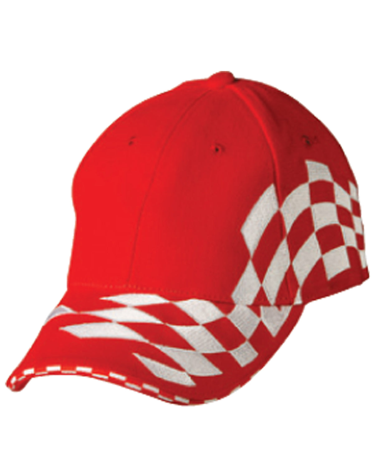 H/B/C embroidery check racing - Red.White
