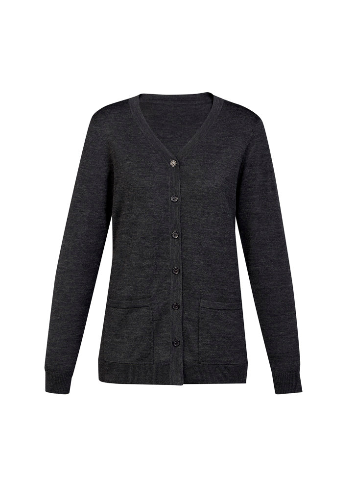 Womens Button Front Knit Cardigan - back