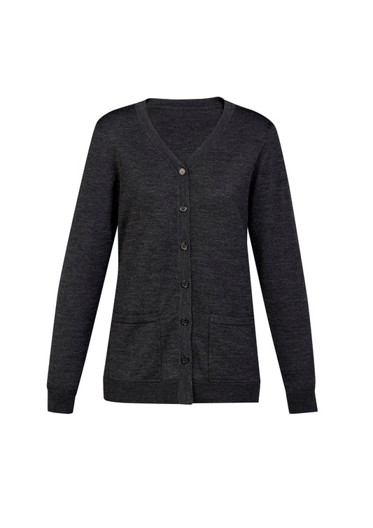 Womens Button Front Knit Cardigan - back