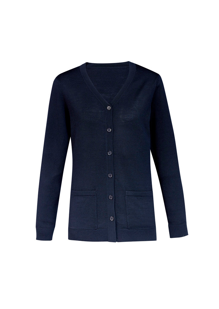 Womens Button Front Knit Cardigan - Navy