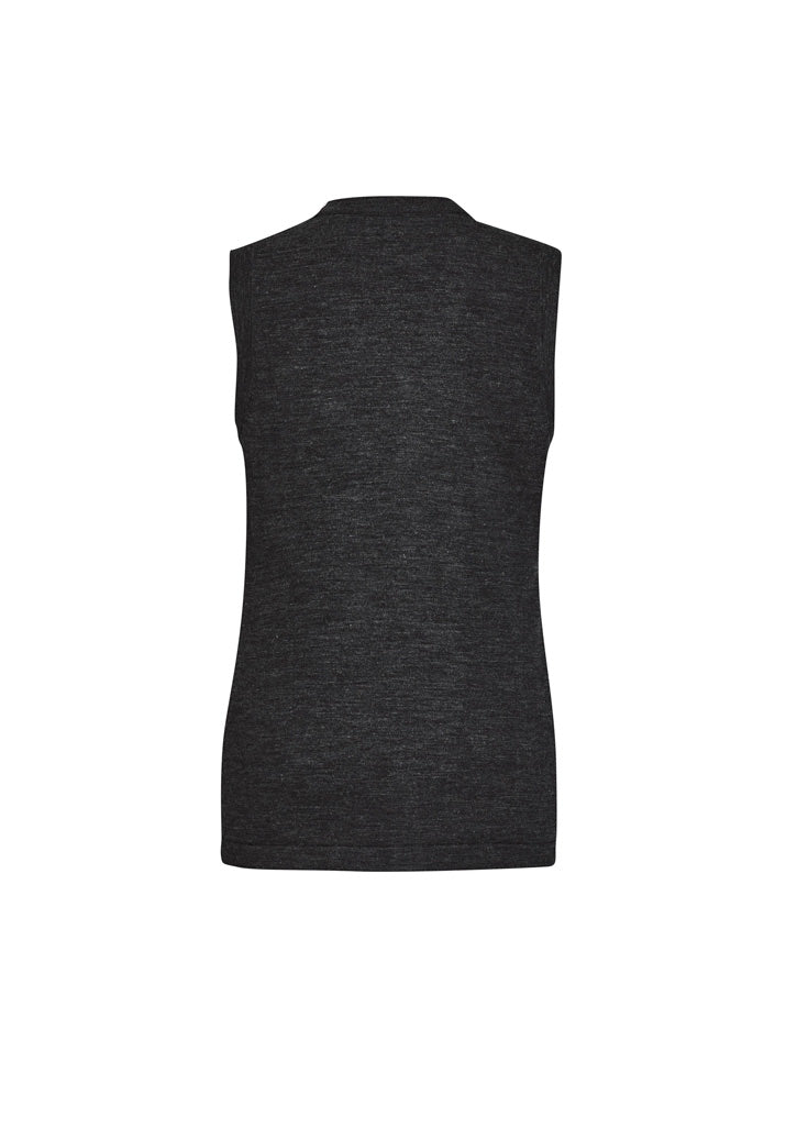 Womens Button Front Knit Vest - back