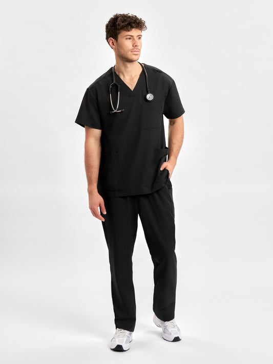 Pulse Unisex Straight Leg Scrub Pant - Black