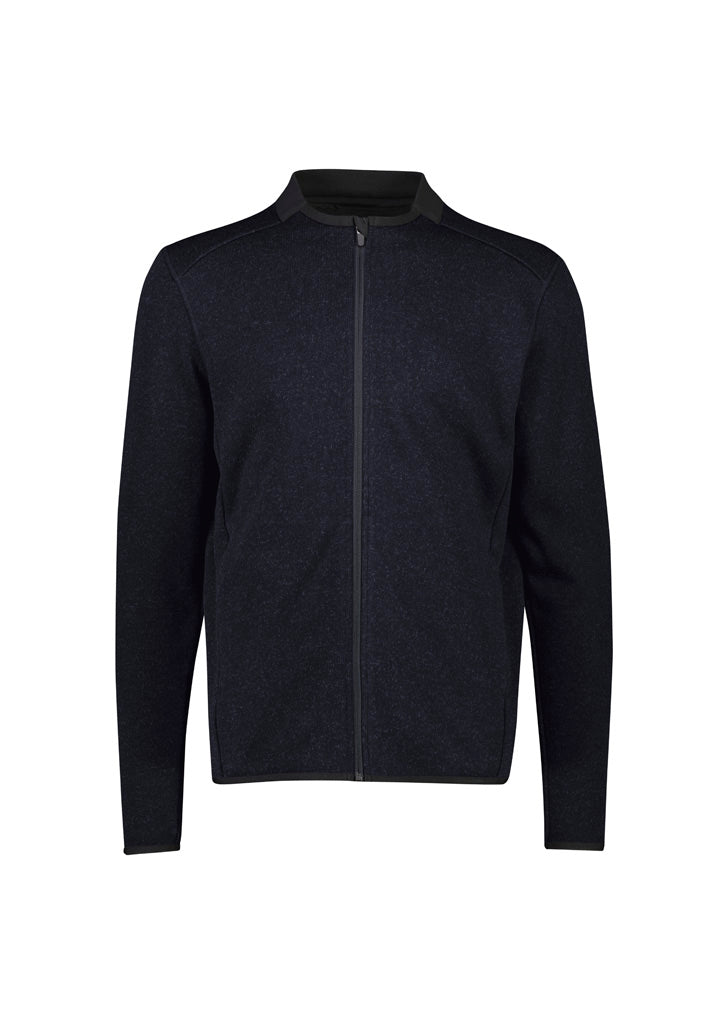 Mens Nova Zip Front Jumper - Navy Marle