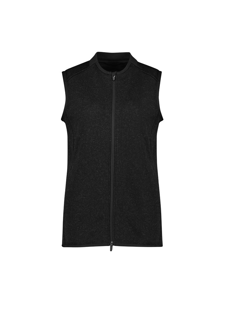 Womens Nova Zip Front Vest - Black Marle