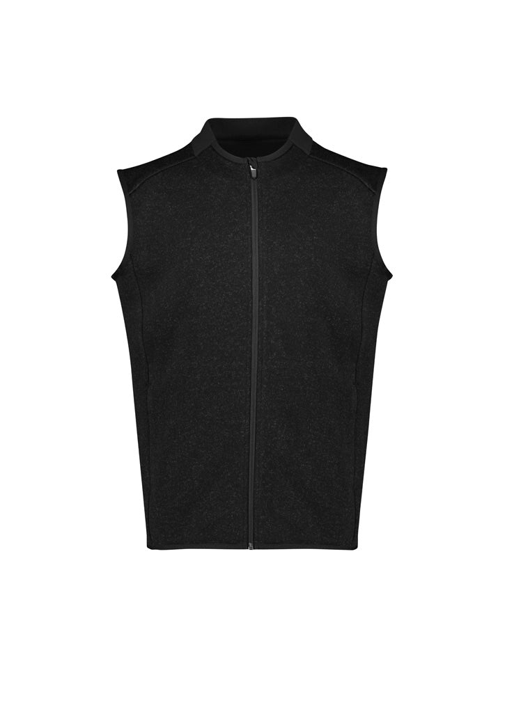 Mens Nova Zip Front Vest - Black Marle