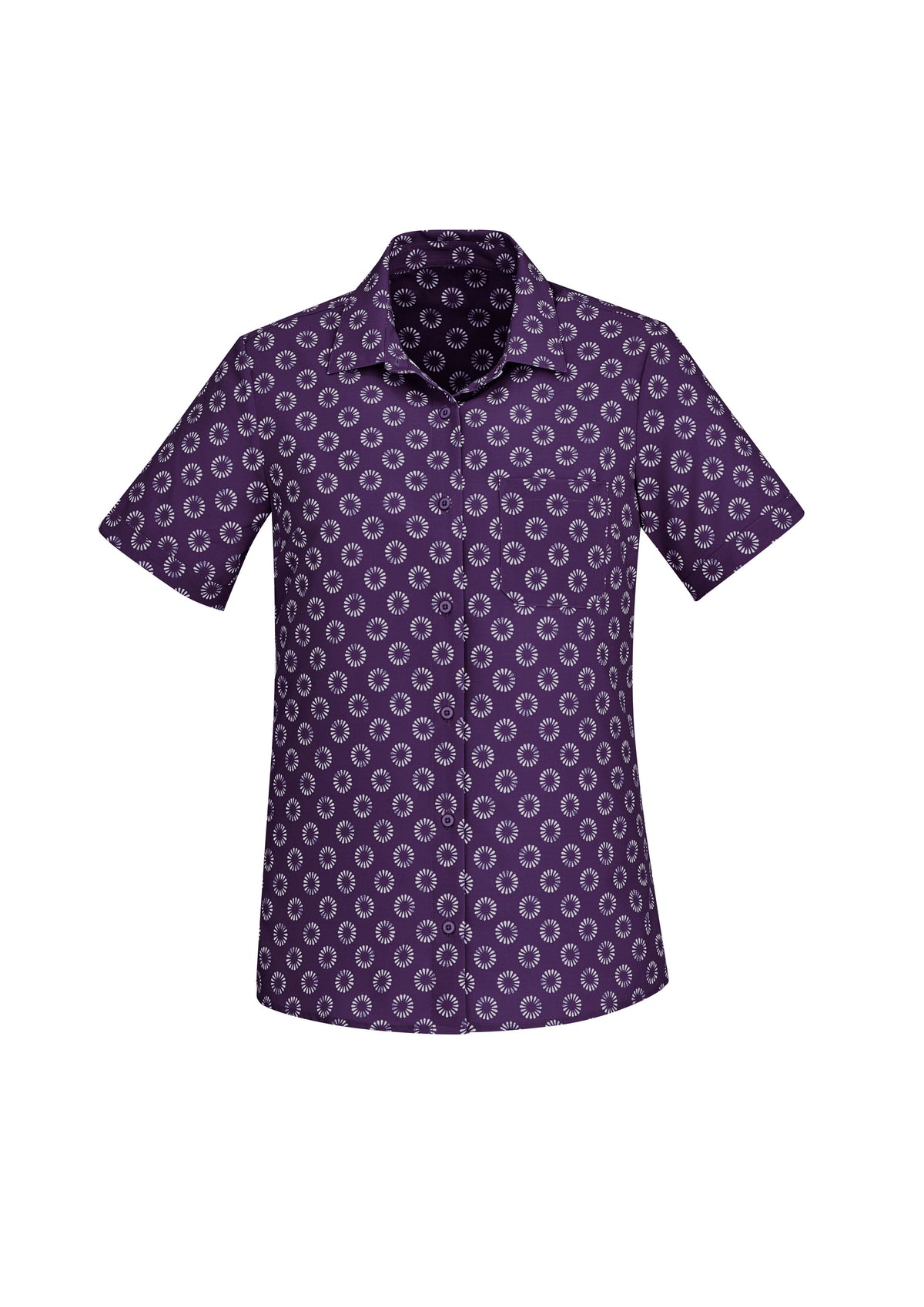 Womens Florence Daisy Print Short Sleeve Shirt - back
