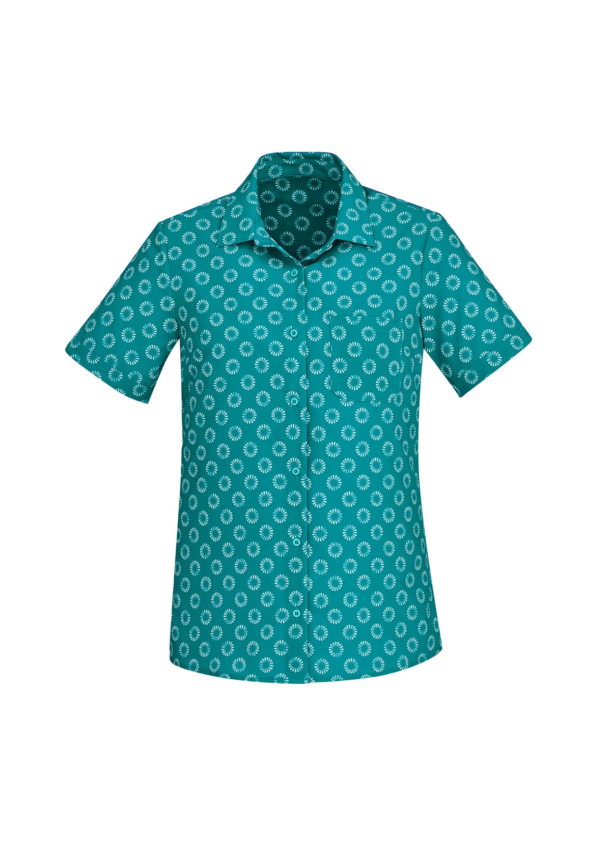 Womens Florence Daisy Print Short Sleeve Shirt - back