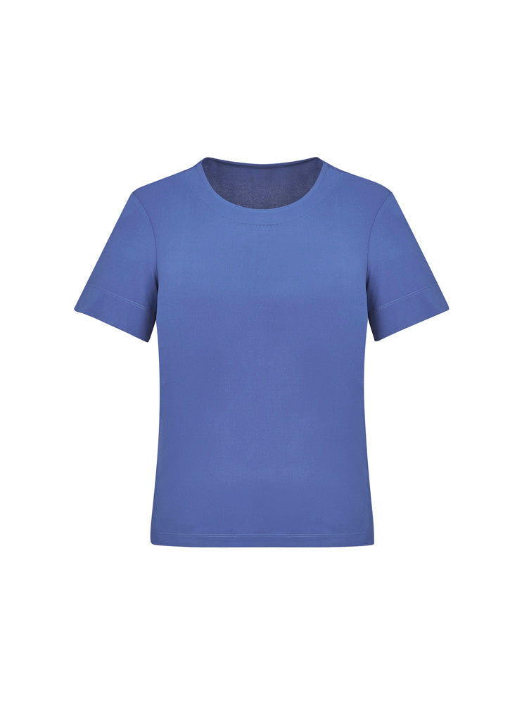 Womens Marley Short Sleeve Jersey Top - Mid Blue