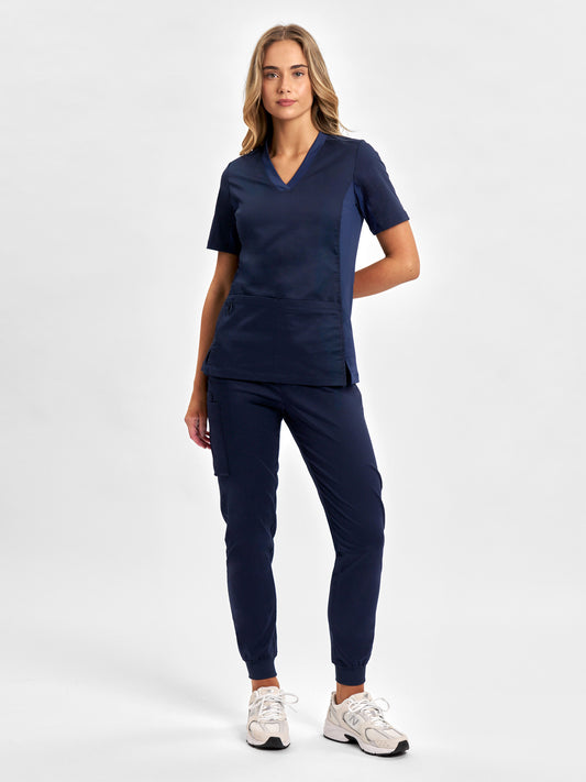 Riley Womens Slim Leg Jogger Scrub Pant - Midnight Navy