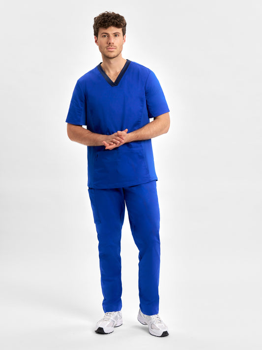 Riley Mens Straight Leg Scrub Pant - Electric Blue