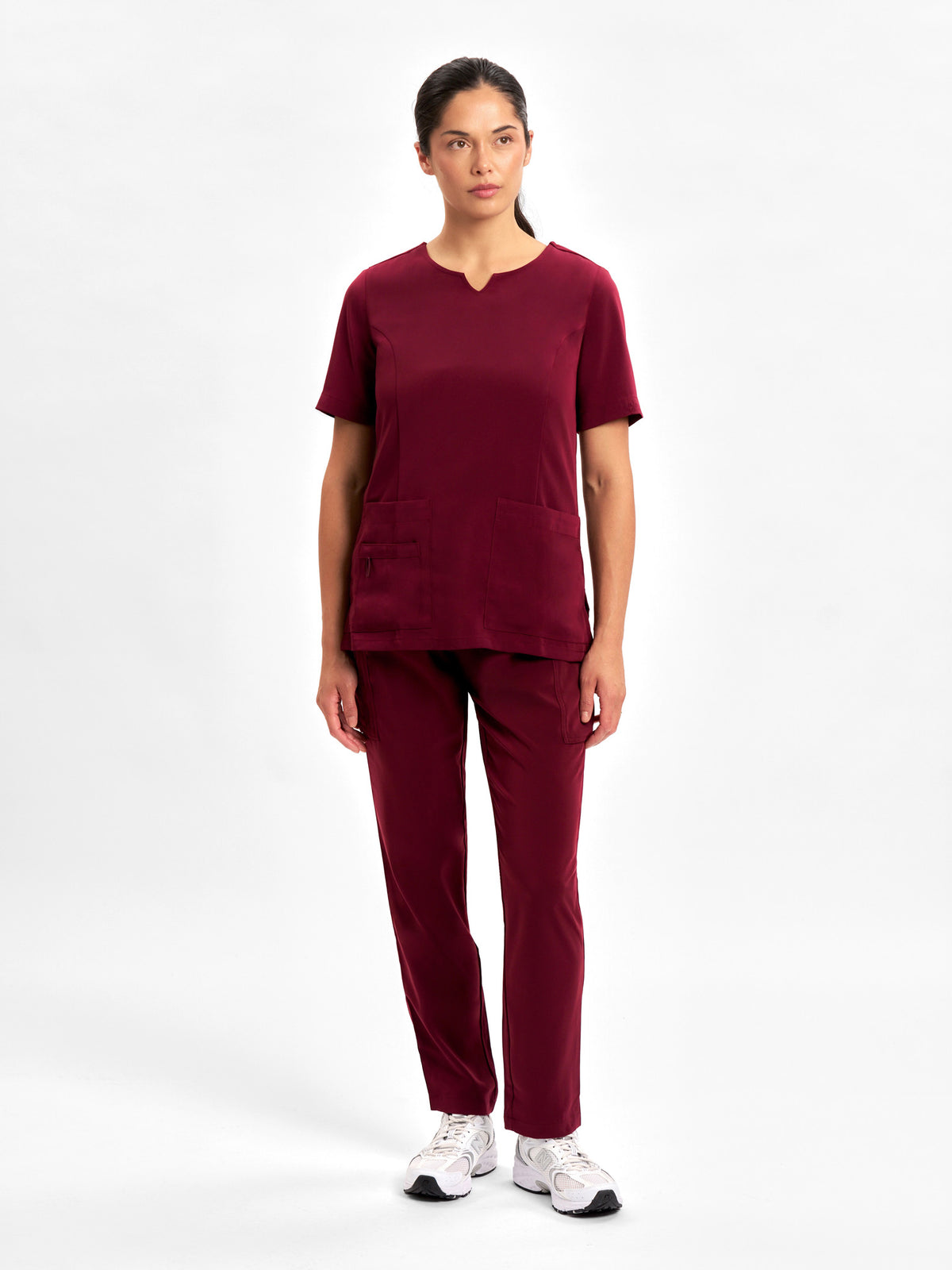 Avery Womens Slim Leg Scrub Pant - Burgundy