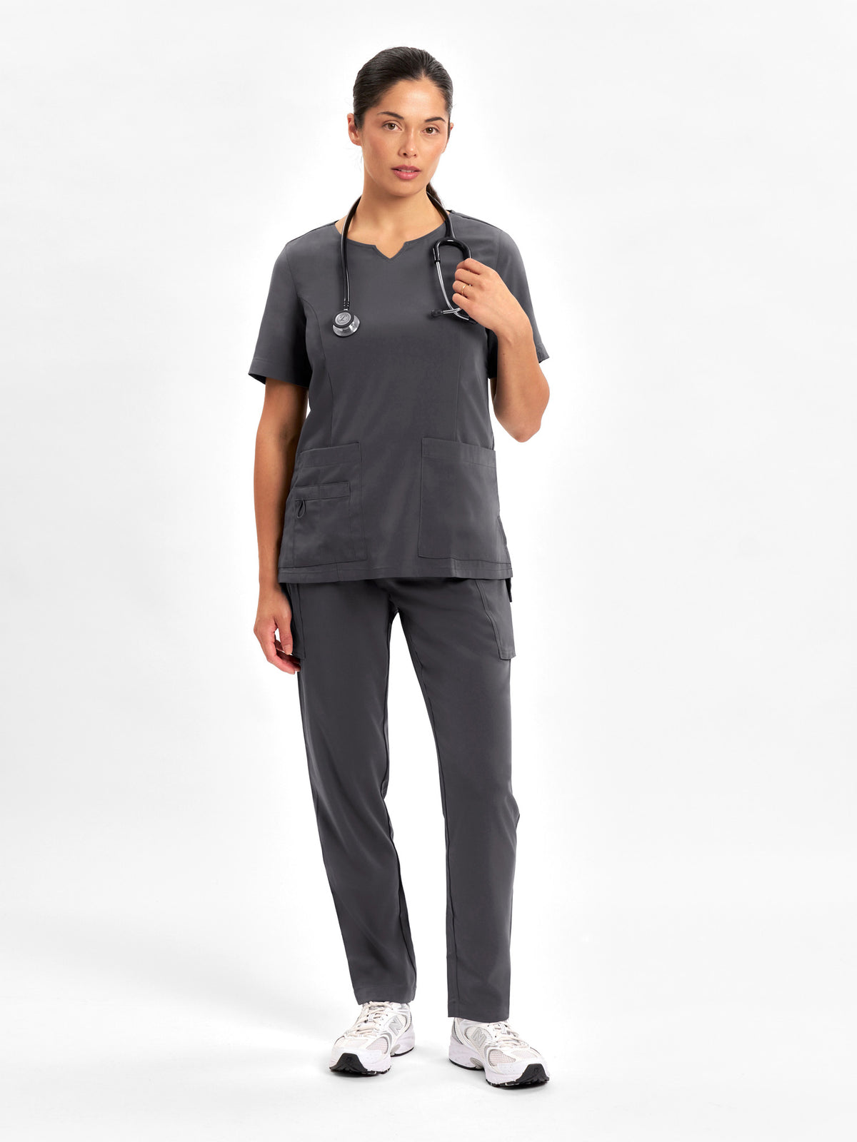 Avery Womens Slim Leg Scrub Pant - Charcoal