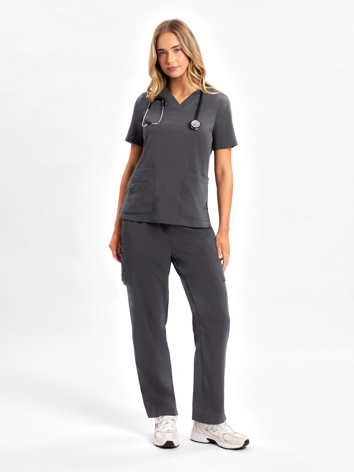 Avery Womens Straight Leg Scrub Pant - Charcoal