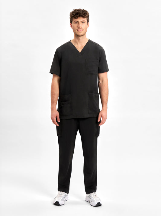 Avery Mens Straight Leg Scrub Pant - Black