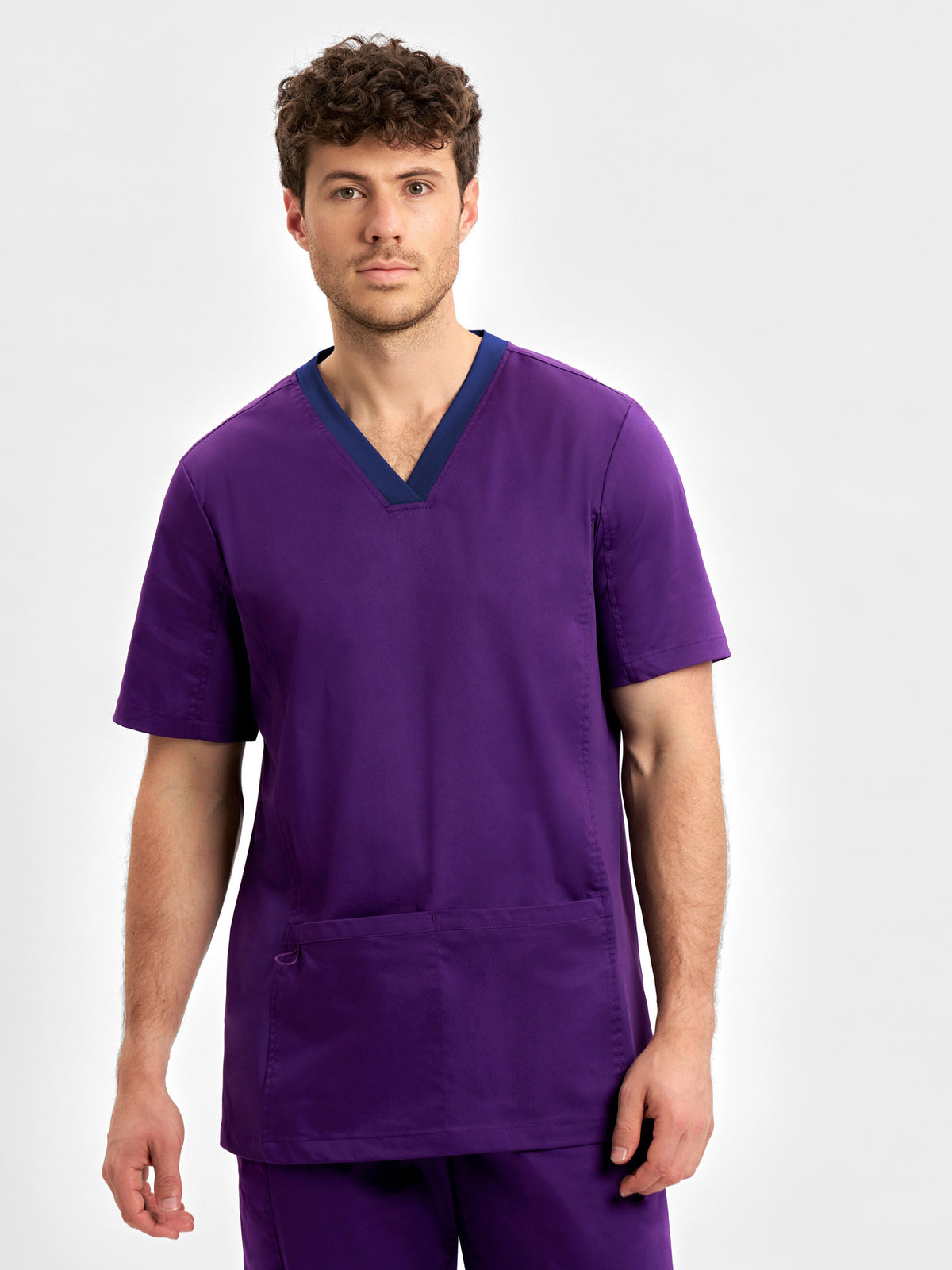 Riley Mens Stretch Scrub Top - Purple