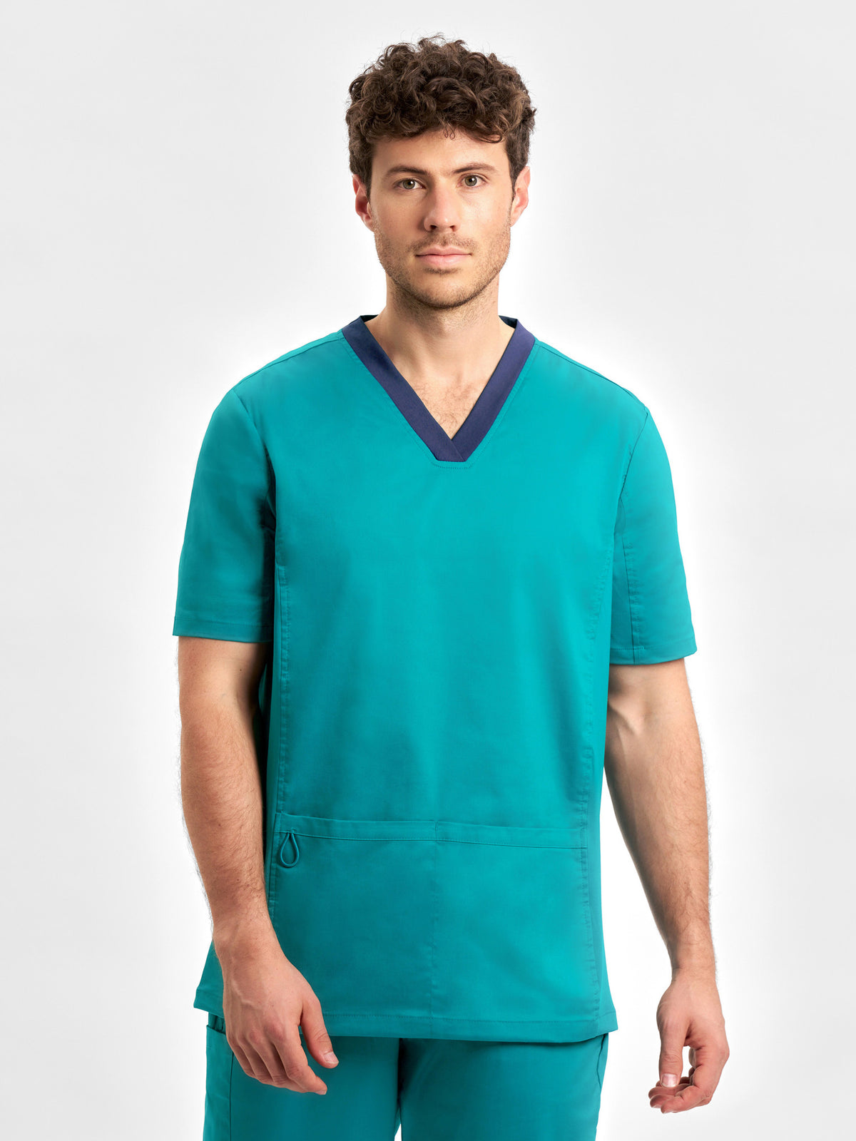 Riley Mens Stretch Scrub Top - Teal