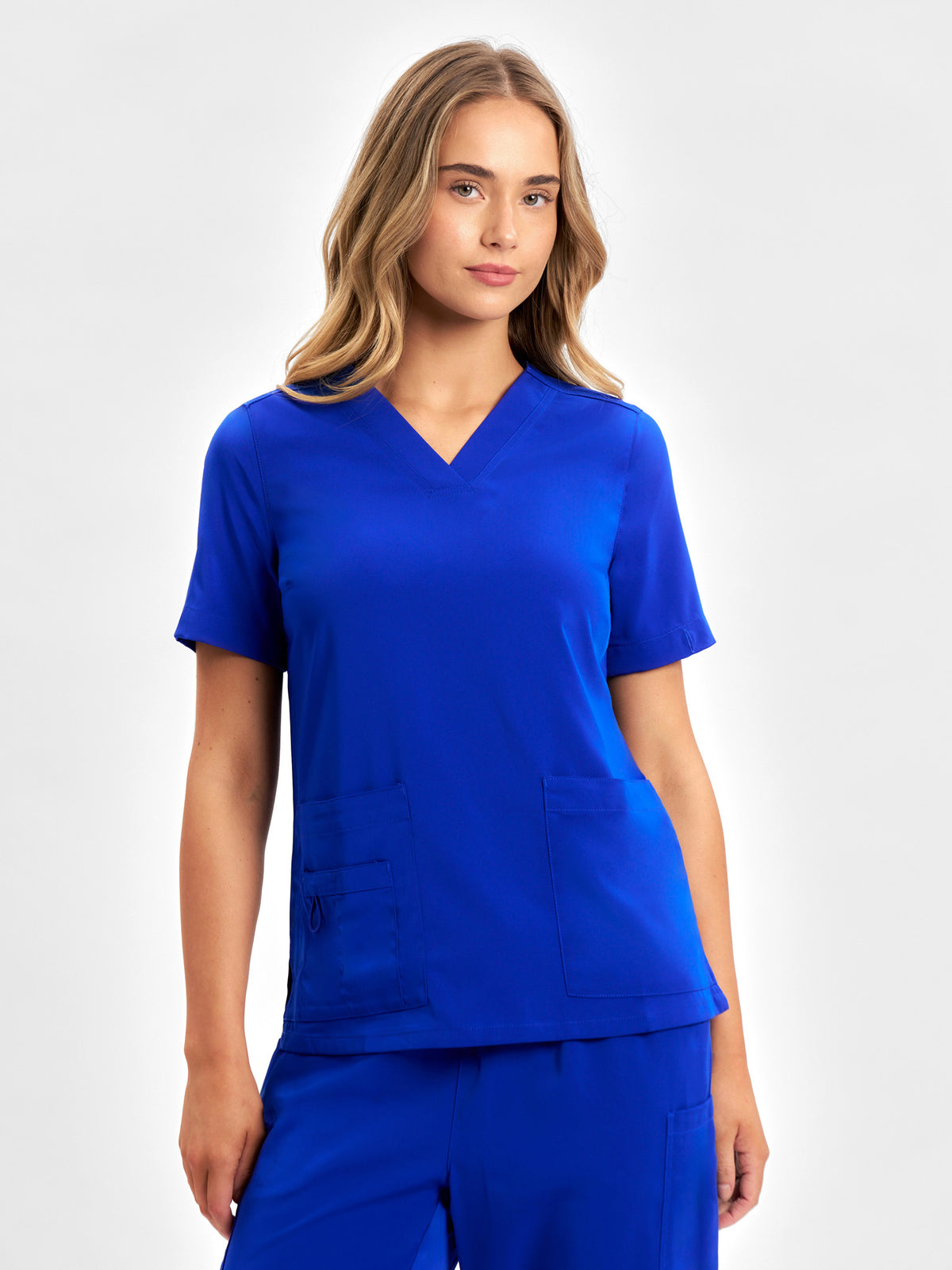 Avery Womens V-Neck Scrub Top - Electric Blue