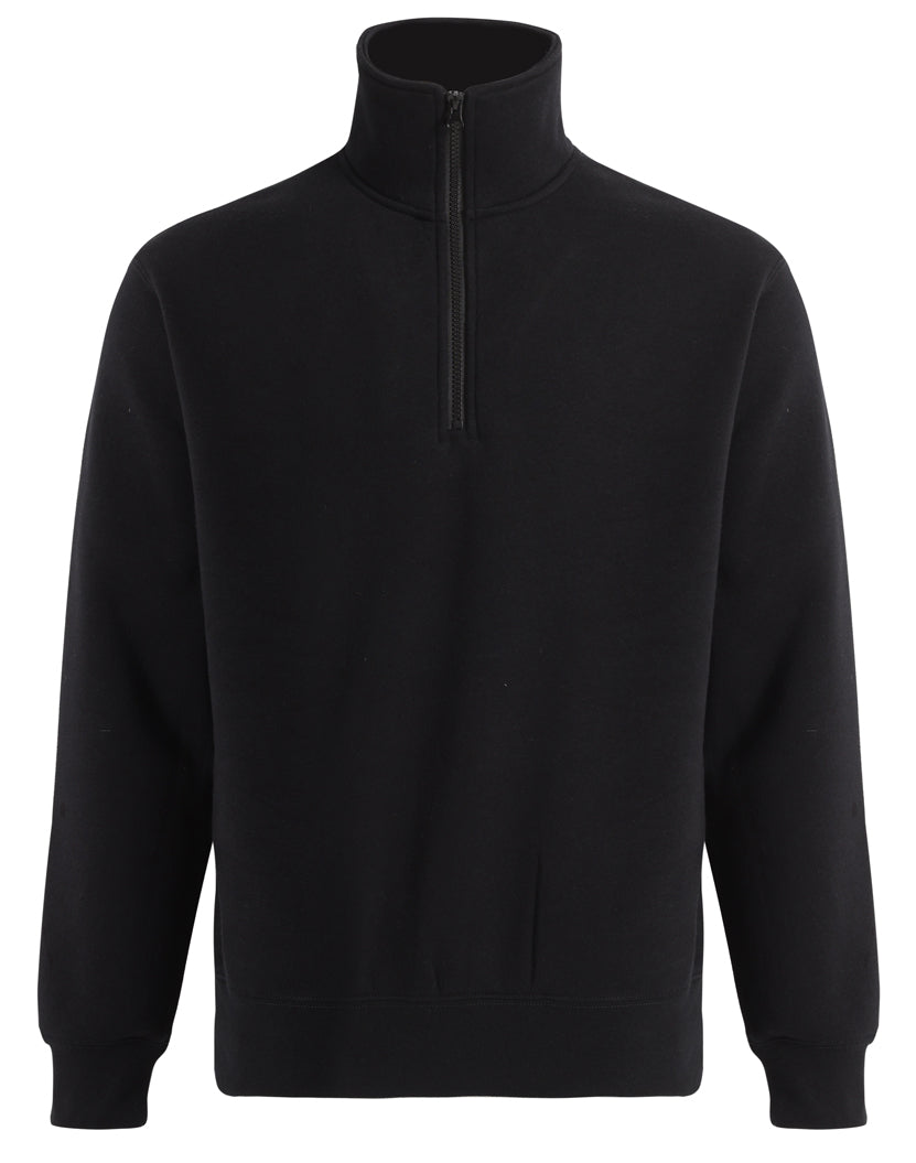 Kids' 1/2 Zip Collar Fleecy Sweat - Black