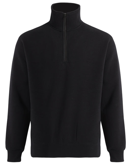 Kids' 1/2 Zip Collar Fleecy Sweat - Black