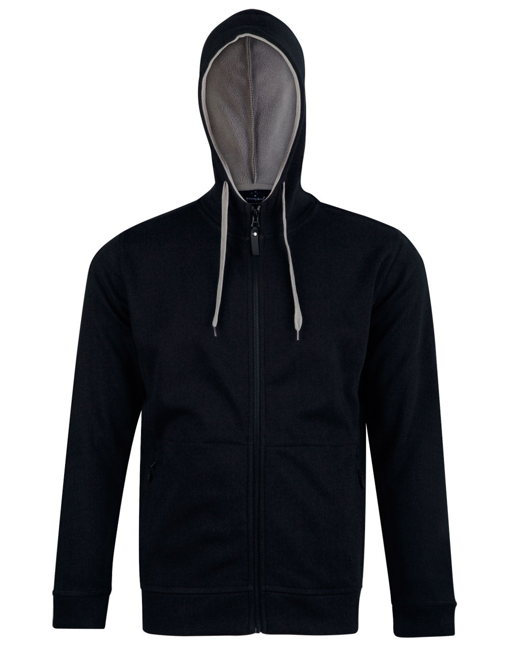 Men's Full Zip Contrast Fleece Hoodie